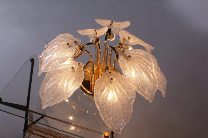 Lamp in brass and glass of Murano Novaresi