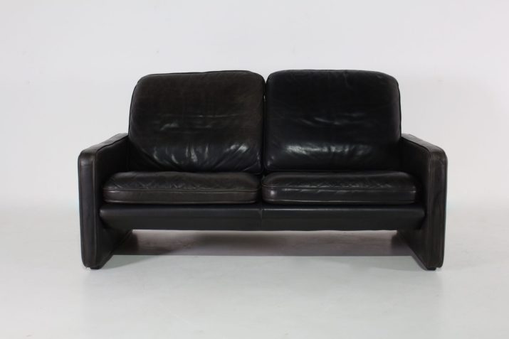 sofa cuir de sede noir 2placesIMG 0198