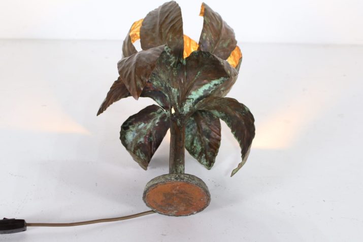 lampe fleur cuivre brutalisteIMG 1742