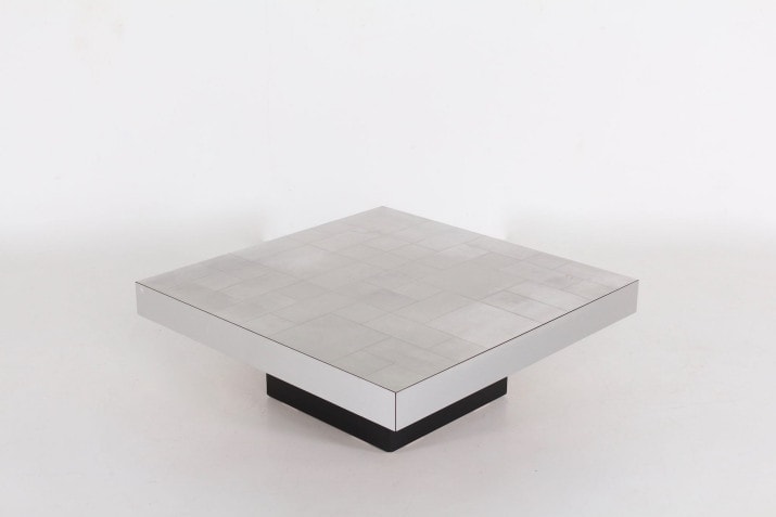 Brushed aluminum coffee table 1970