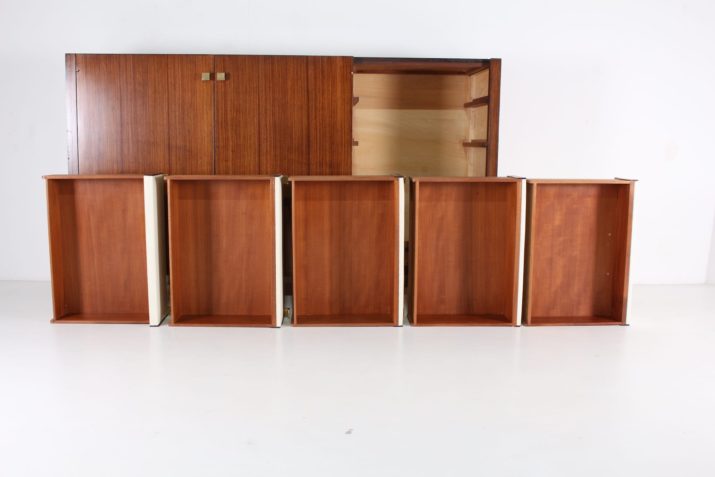 Roger Landault high sideboard in rosewood and brass