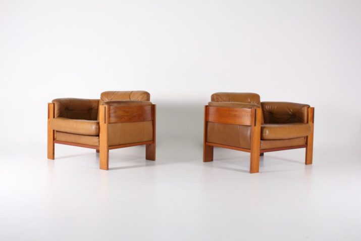 Two cognac leather armchairs JYDSK Denmark