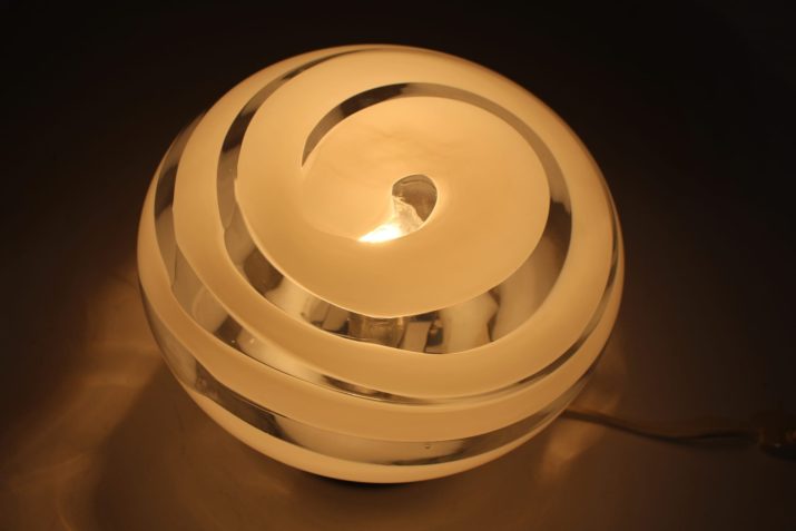 Spiraalvormige opaline lamp Murano stijl