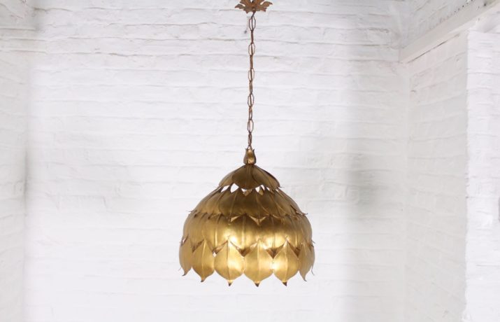Hans Kögl golden leaf chandelier