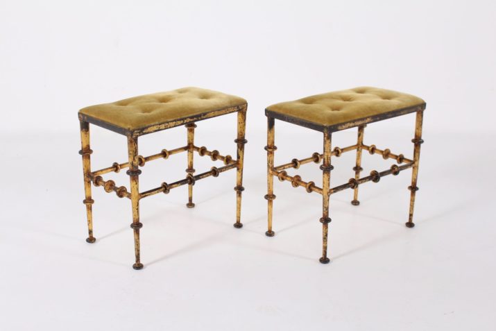 Pair of stools René Drouet style