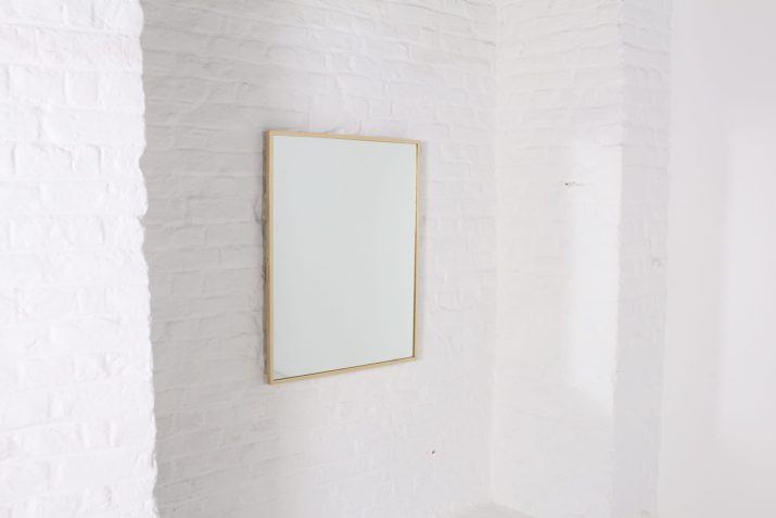 Large mirror with golden edge