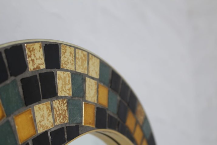 Free form mirror mosaic and brass