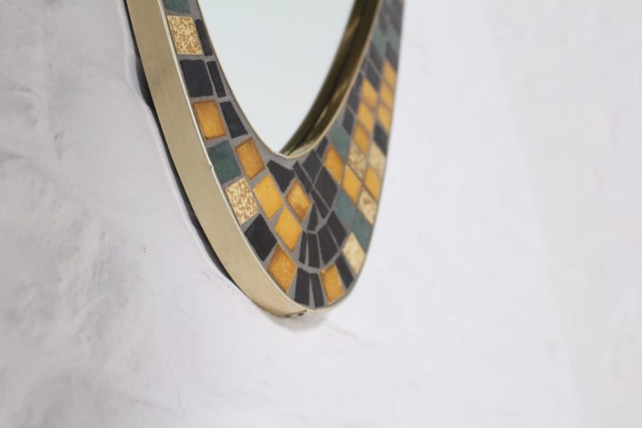 Free form mirror mosaic and brass