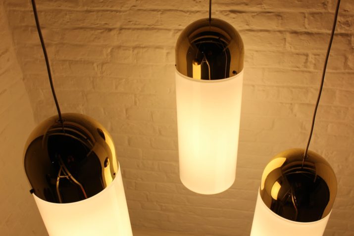 Grote hanglampen van messing & glas Limburg