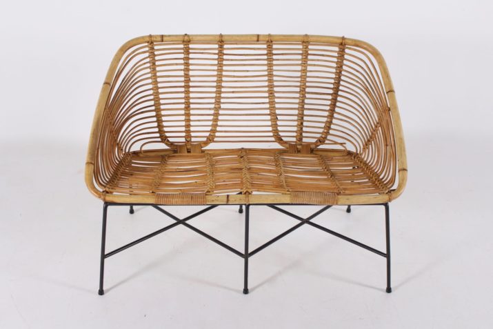 4 fauteuils en 1 bank van bamboe