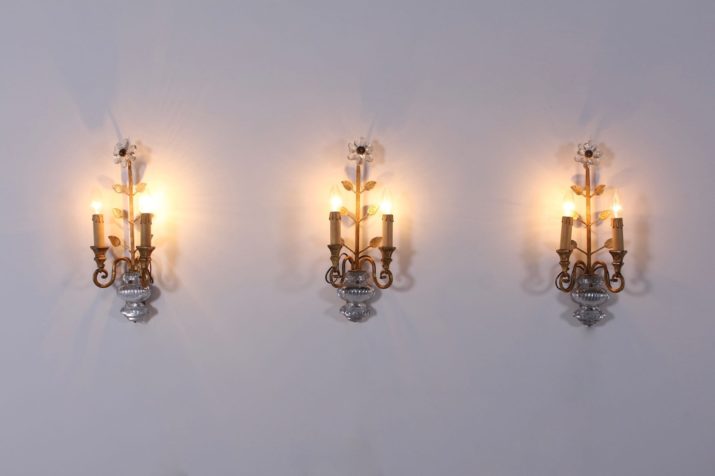 3 wandlampen in de stijl van Maison Baguès