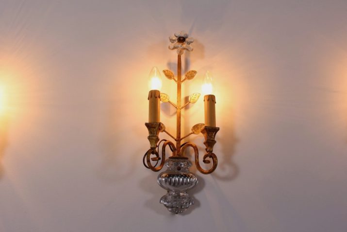 3 wandlampen in de stijl van Maison Baguès