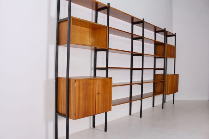 Large modernist wall bookcase