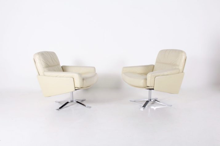 Pair of leather swivel chairs