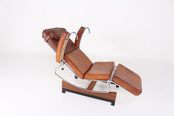 Cognac leather rocking chair