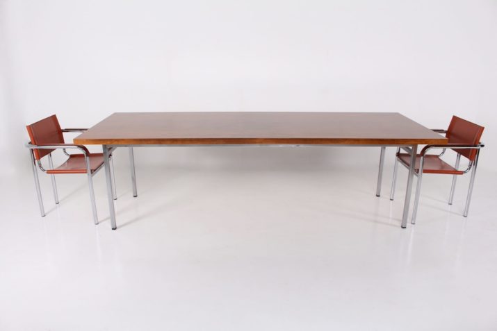 Grande Table Palissandre Pieds ChromésIMG 8915