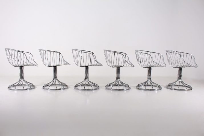 6 Chromed chairs Gastone Rinaldi