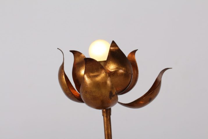 Floor lamp in gold-plated metal Hans Kögl