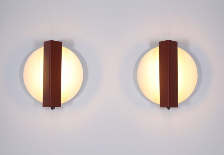 Paar modernistische wandlampen 1960