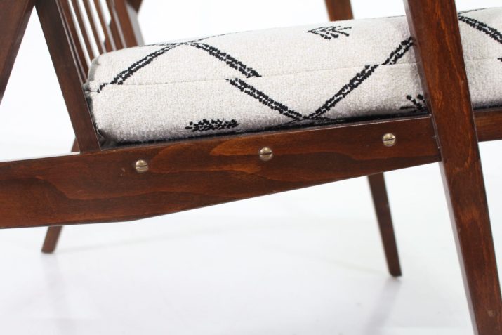 Pair of Beech Armchairs Cushion Moroccan Fabric 2IMG 4564