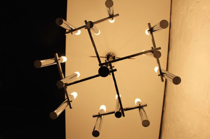 Chromed chandelier 12 lights Gaetano Sciolari