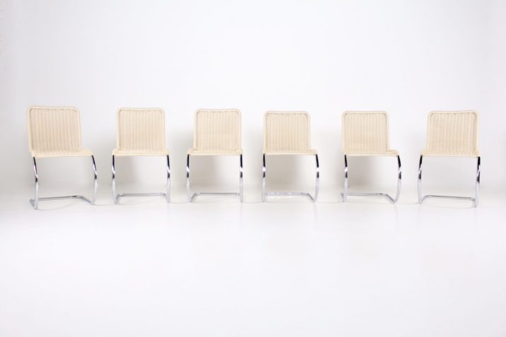 6 Tecta chairs Ludwig Mies Van der Rohe