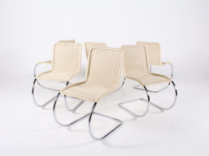6 Tecta stoelen Ludwig Mies Van der Rohe