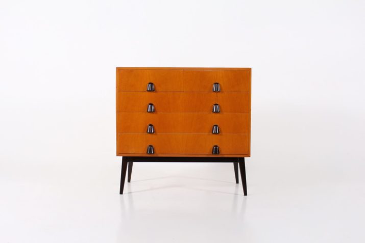 Modernist chest of drawers in fruit tree.