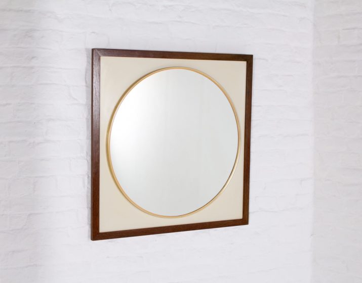 Round framed wenge mirror