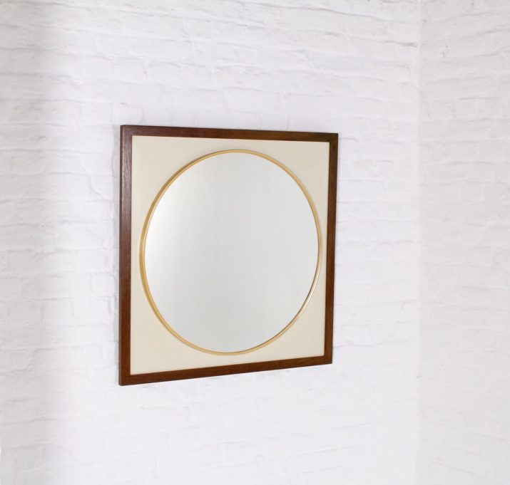 Round framed wenge mirror