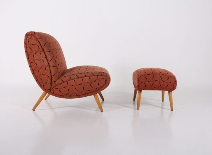 Pair of armchairs and an ottoman Norman Bel Geddes