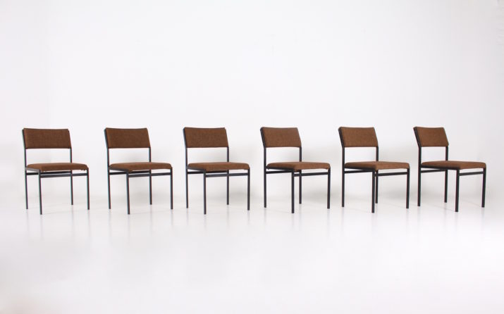 6 Braakman Pastoe Chairs Wool MetalIMG 9183