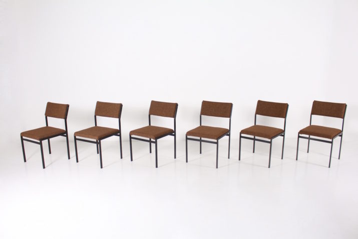 6 Braakman Pastoe Chairs Wool MetalIMG 9184