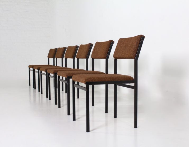 6 Braakman Pastoe Chairs Wool MetalIMG 9188