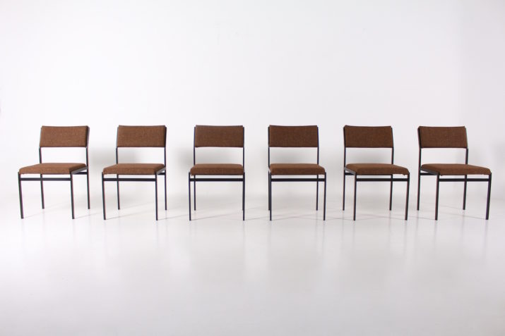 6 Braakman Pastoe Chairs Wool MetalIMG 9190