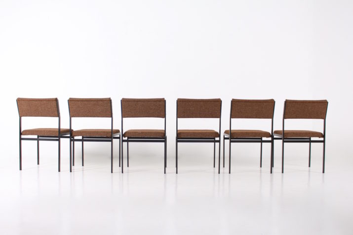 6 Braakman Pastoe Chairs Wool MetalIMG 9191