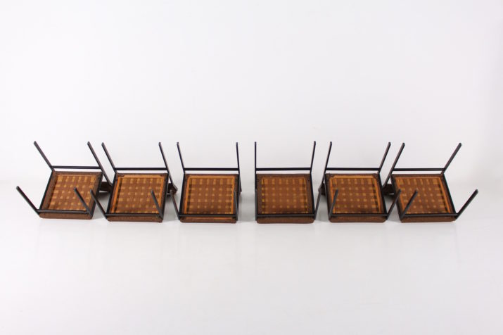 6 Braakman Pastoe Chairs Wool MetalIMG 9192