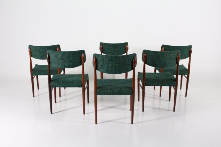 6 Deense palissander stoelen.