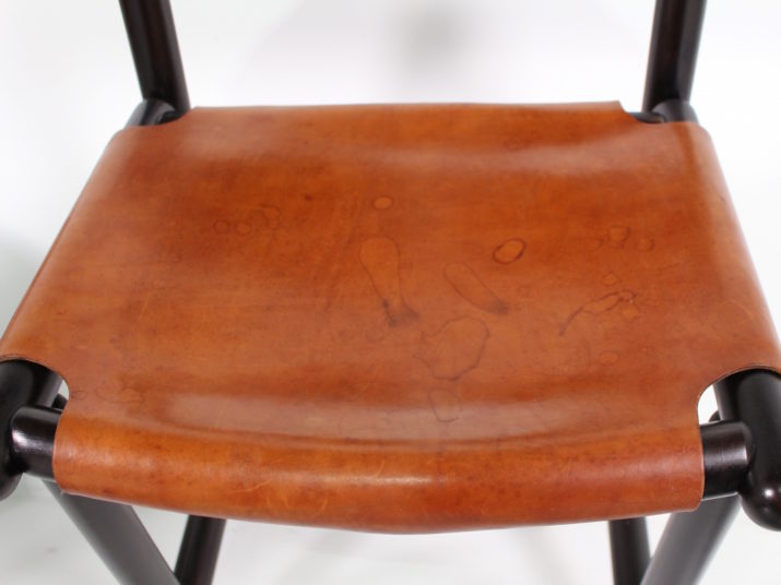 6 Brutalist chairs cognac leather
