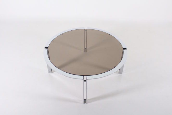 Round Coffee Table Chrome Smoked GlassIMG 0387