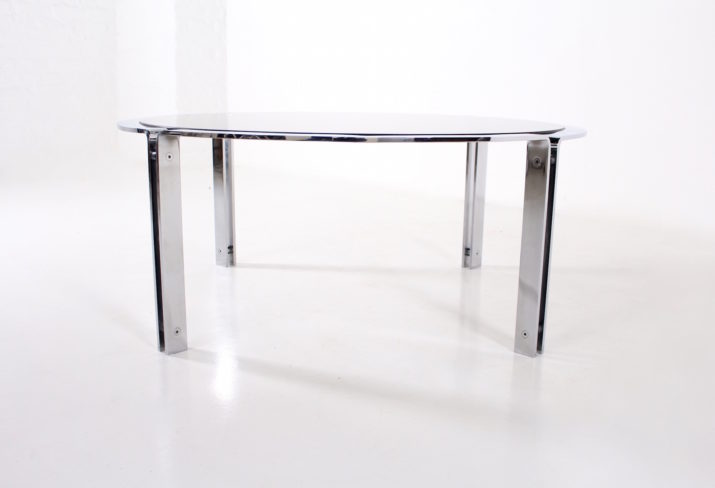 Round Coffee Table Chrome Smoked GlassIMG 0388