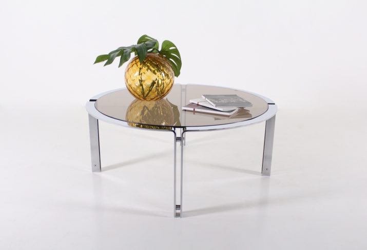 Round Coffee Table Chrome Smoked GlassIMG 0391