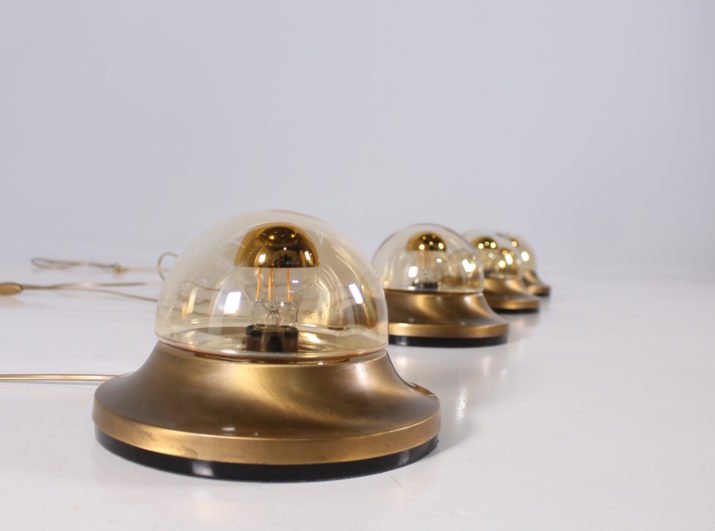 Mushroom" lamps in brass