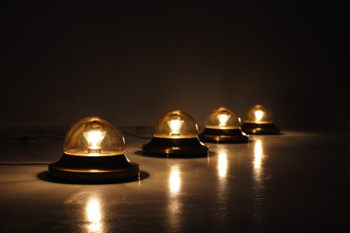Mushroom" lamps in brass