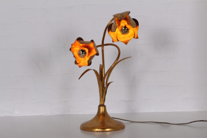 Lampe Tulipe Métal DoréIMG 7044