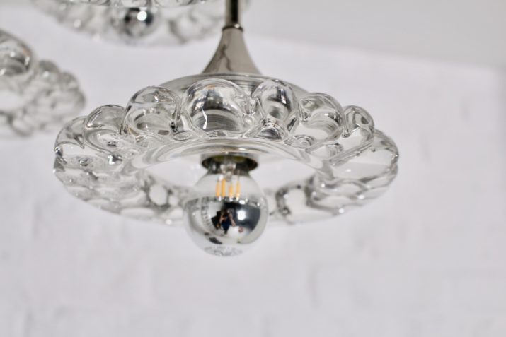 Ceiling lamp with glass flowers