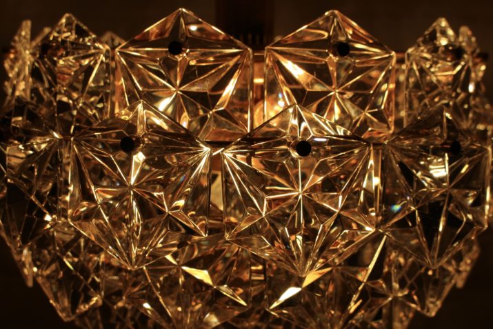 Chandelier Kinkeldey in crystal and gilded metal.