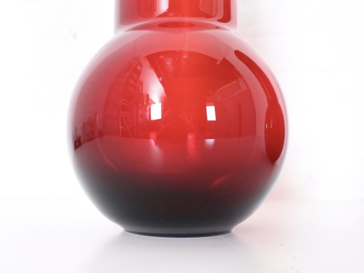 Pair of large ruby glass vases