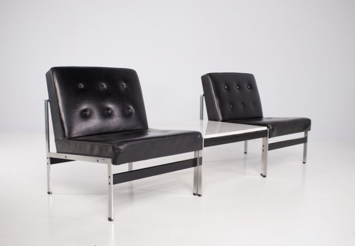 Kho Liang Le & Artifort: 2 lederen fauteuils "020