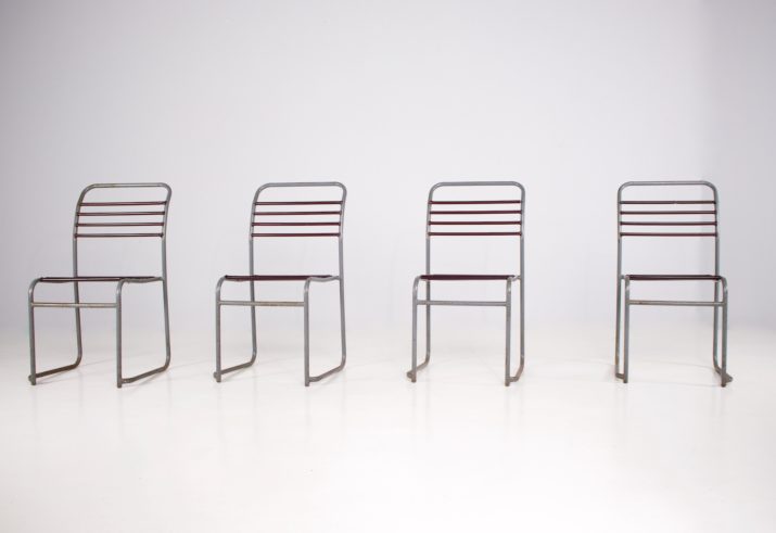 4 bungee stoelen in de stijl van Bruno Pollak